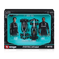Bburago 1/43 2024 Mercedes AMG W15 - 2 piece Gift Pack