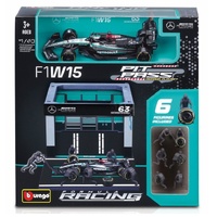 Bburago 1/43 2024 Mercedes AMG Pit Pass Competition F-1 Play Set - Russell #63