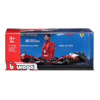 Bburago 1/64 2025 Scuderia Ferrari SF-25 - Leclerc #16 Twin Pack in Showcase