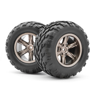 BlackZon BZ540077 Warrior Assembled Wheel/Tire (Dark Grey)