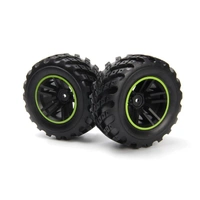 Blackzon Spryte Wheels/Tires Assembled (Black/Green)