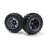 Blackzon Spryte Wheels/Tires Assembled (Black/Blue) [540325]