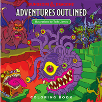 Dungeons & Dragons Adventures Outlined 5th Edition Coloring Book Monster Manual 1