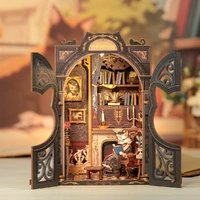 CuteBee Count Cat's Study DIY Book Nook Kit