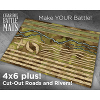 Cigar Box Roads and Rivers 4x6 Plus! Battle Mat