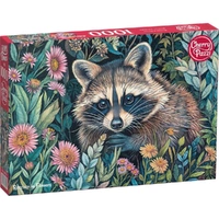 Cherry Pazzi Raccoon in Flowers 1000pc Jigsaw Puzzle