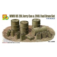 Classy Hobby 16008 1/16 WWII US 20L Jerry Can & 200L Fuel Drum Set Plastic Model Kit