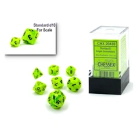 Chessex 20430 Vortex Mini Bright Green/Black 7-Die Set