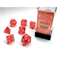 CHX 23073 Translucent Polyhedral Orange/White 7-Die Set