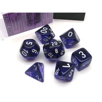 Chessex 23077 Translucent Polyhedral Purple/White 7-Die Set