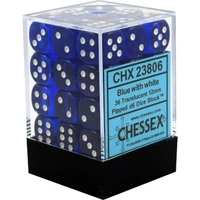 Chessex 23806 Translucent 12mm d6 Blue/white