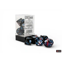 Chessex 24408 Brush Polyhedral Dark Side/blue 7-Die Set
