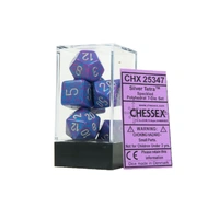 D7-Die Set Dice Speckled Polyhedral Silver Tetra (7 Dice in Display)