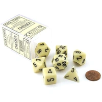Chessex 25400 Opaque Polyhedral Ivory/black 7-Die Set