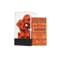Chessex 25403 Opaque Polyhedral Orange/black 7-Die Set