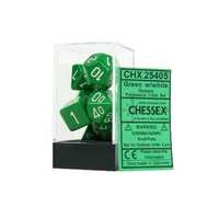 Chessex 25405 Opaque Polyhedral Green/white 7-Die Set