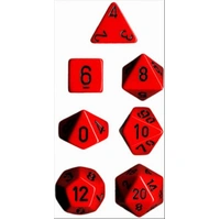 Chessex 25414 Opaque Polyhedral Red/black 7-Die Set