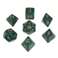 Chessex 25415 Opaque Polyhedral Dusty Green w/copper 7-Die Set