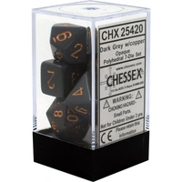 Chessex 25420 Opaque Polyhedral Dark Grey w/copper 7-Die Set