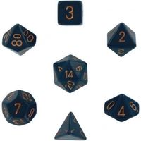Chessex 25426 Opaque Polyhedral Dusty Blue w/copper 7-Die Set