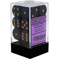 Chessex 25737 Speckled 16mm d6 Golden Cobalt Block (12)
