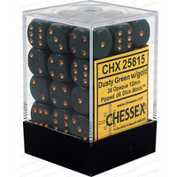 Chessex 25815 Opaque 12mm d6 Dusty Green w/copper