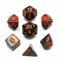 Chessex 26433 Gemini Black-red w/gold 7-Die Set