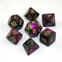 Chessex 26434 Gemini Green-purple w/gold 7-Die Set