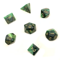 Chessex 26439 Gemini Black-Green/gold 7-Die Set