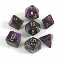 Chessex 26440 Gemini Black-Purple/gold 7-Die Set