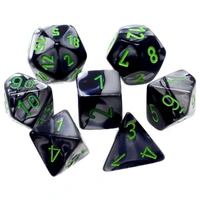 Chessex 26445 Gemini Black-Grey/Green 7-Die Set
