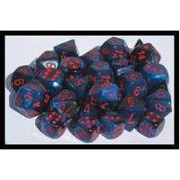 Chessex 26458 Gemini Starlight Black with Red 7 Die Set