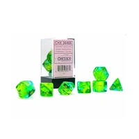 Chessex 26466 Gemini Translucent Green-Teal/yellow Luminary 7-Die Set