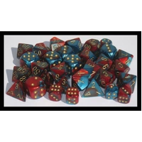 Chessex 26862 Gemini Red Teal with Gold 12mm