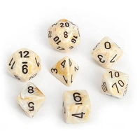 Chessex 27402 Marble Ivory/black 7-Die Set
