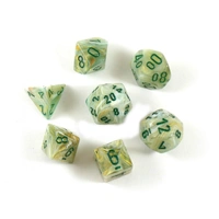 Chessex RPG Dice Sets: Menagerie Green/Dark Green Marble Polyhedral 7-Die Set