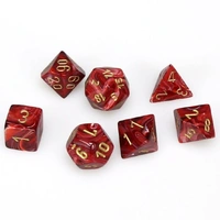 Chessex Dice Sets: Burgundy/Gold Vortex Polyhedral 7-Die Set