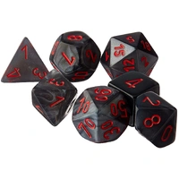 Chessex 27478 Velvet Black/red 7-Die Set