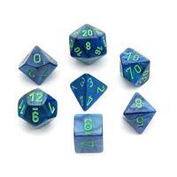 Chessex RPG Dice Sets: Menagerie Dark Blue/Green Lustrous Polyhedral 7-Die Set