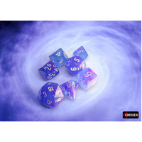 Chessex 27567 Nebula Aura/white Luminary Polyhedral 7-Dice Set