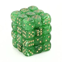 Chessex 27835 Vortex 12mm d6 Green/gold