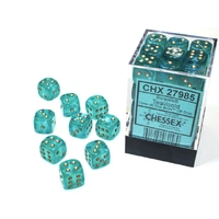 Chessex 27985 Borealis 12mm d6 Teal/gold Luminary Block (36)