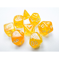 Borealis® Polyhedral Canary/white LuminaryTM 7-Die Set with bonus die Lab Dice 6