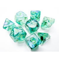 Borealis® Polyhedral Kelp/light green LuminaryTM 7-Die Set with bonus die Lab Dice 6