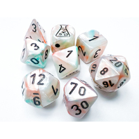Lustrous® Polyhedral Sea Shell/black LuminaryTM 7-Die Set with bonus die Lab Dice 6