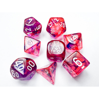 Nebula® Polyhedral Black Light Special/white 7-Die Set with bonus die Lab Dice 6