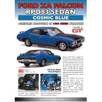 Classic Carlectables 1/18 Ford XA Falcon RP083 Sedan - Cosmic Blue Diecast Car