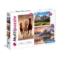 Clementoni 1x500pc & 2x1000pc Multipuzzle Jigsaw Puzzle