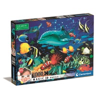 Clementoni 1000pc Magic 3D Dolphin Reef Jigsaw Puzzle
