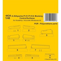 CMK 1/48 A-36 Apache / P-51 / P-51A  Mustang Control Surfaces